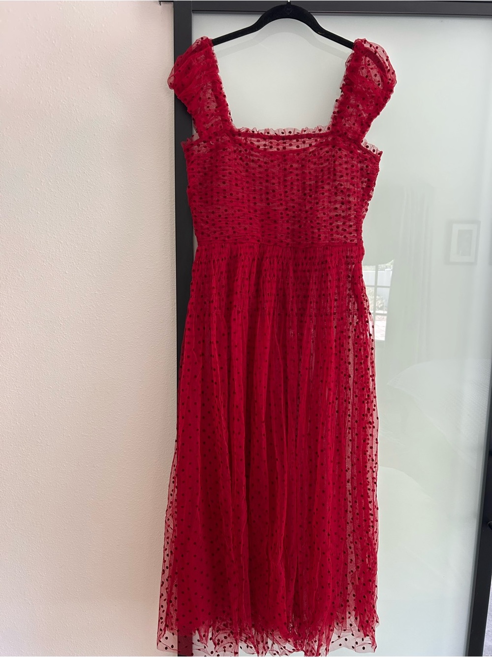 Doen Sheer Red Dress - Size Large - NWT